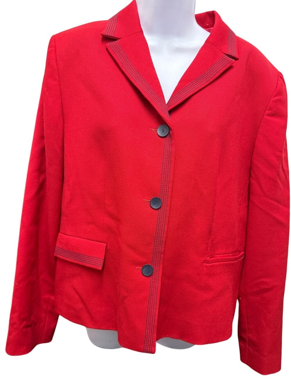 Vintage 80s Pendleton Womens Red Virgin Wool USA Made Sports Coat Jacket Blazer